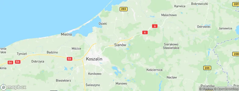 Sianów, Poland Map