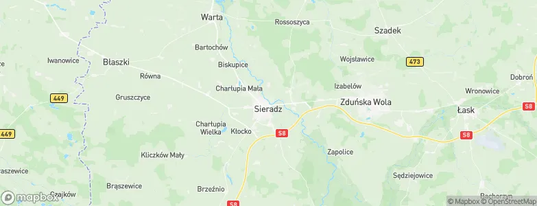 Sieradz, Poland Map
