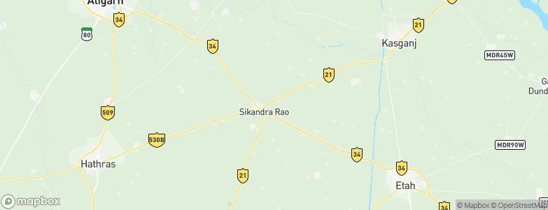 Sikandra Rao, India Map