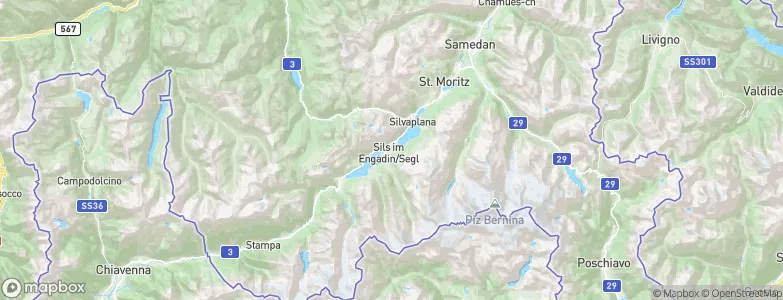 Sils im Engadin/Segl, Switzerland Map