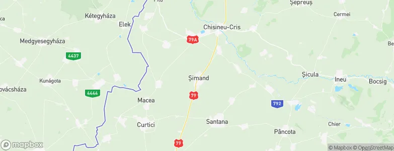 Şimand, Romania Map