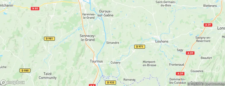 Simandre, France Map