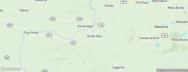 Simão Dias, Brazil Map