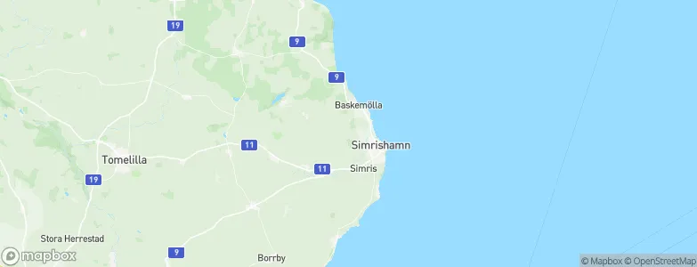 Simrishamn Municipality, Sweden Map