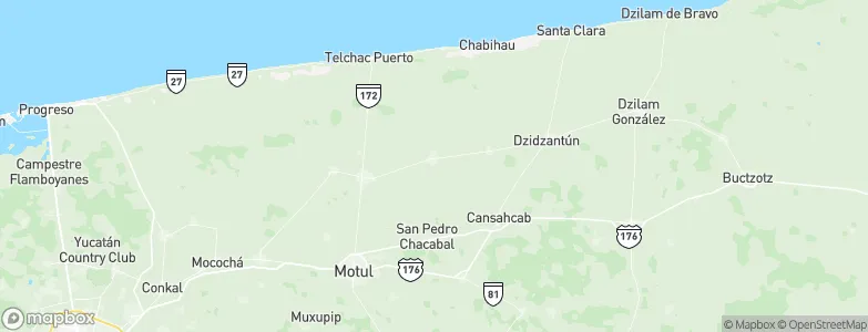 Sinanche, Mexico Map