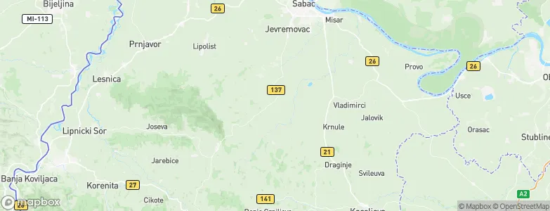 Sinošević, Serbia Map