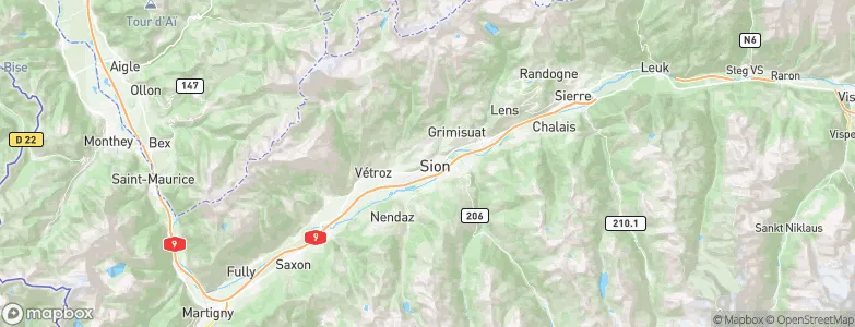 Sion District, Switzerland Map