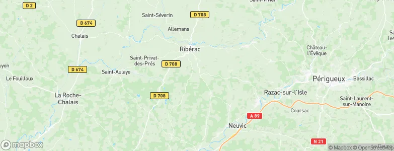 Siorac-de-Ribérac, France Map