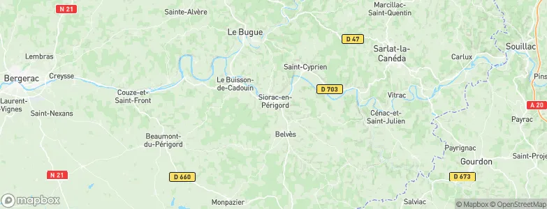 Siorac-en-Périgord, France Map