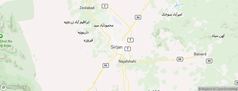 Sīrjān, Iran Map
