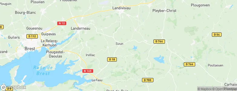 Sizun, France Map