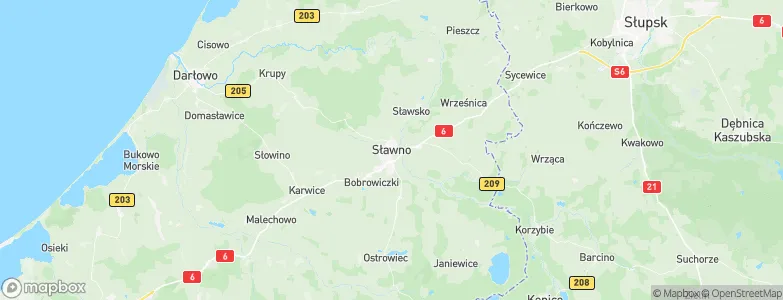 Sławno, Poland Map