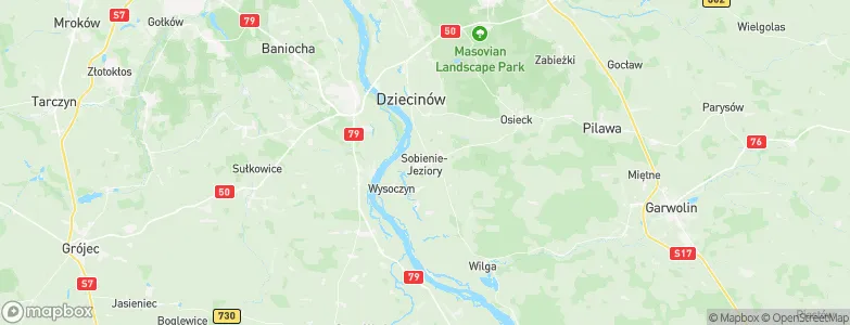 Sobienie Jeziory, Poland Map