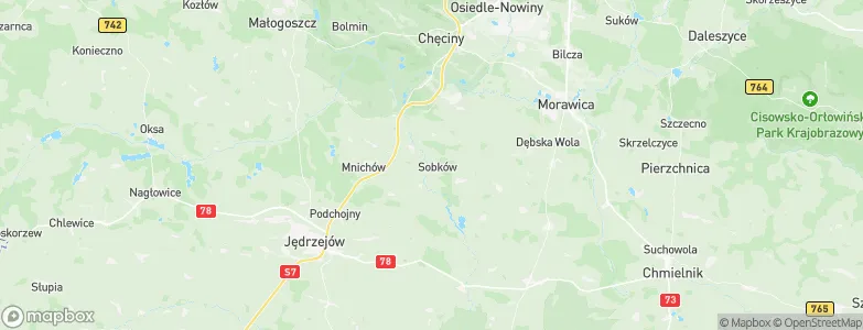 Sobków, Poland Map