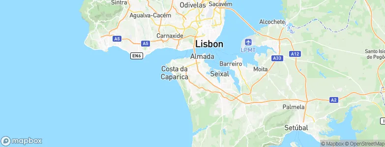 Sobreda, Portugal Map