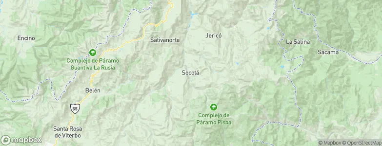 Socotá, Colombia Map