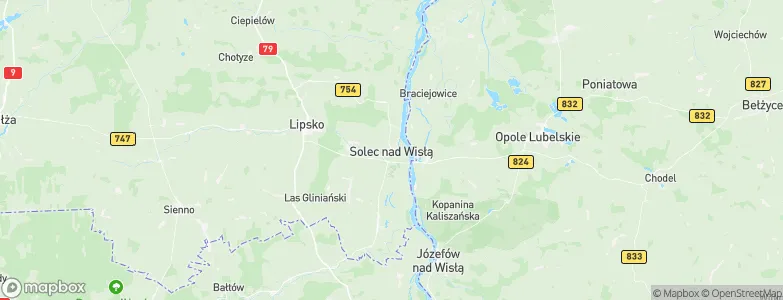 Solec Nad Wisłą, Poland Map