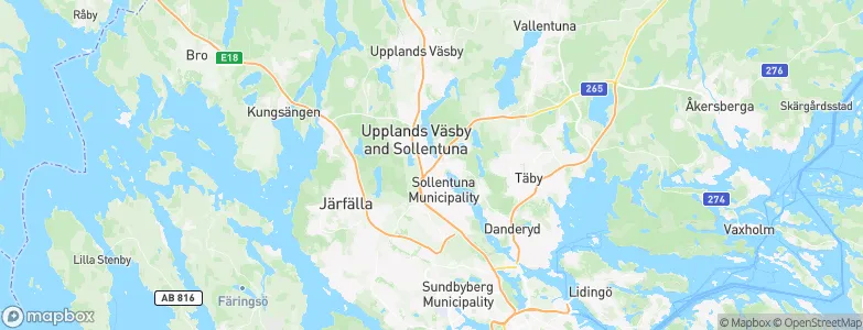 Sollentuna Municipality, Sweden Map