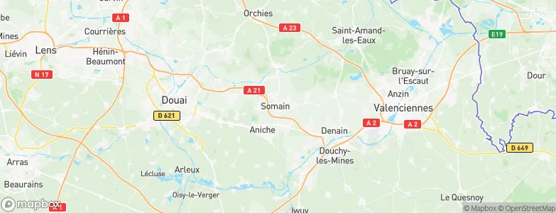Somain, France Map
