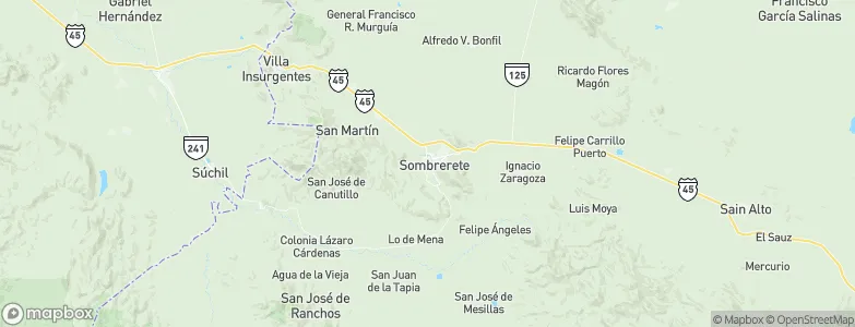 Sombrerete, Mexico Map