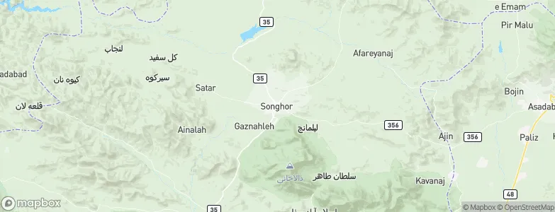 Sonqor, Iran Map