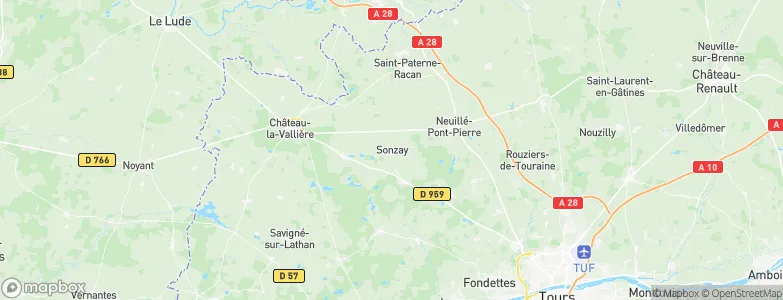 Sonzay, France Map