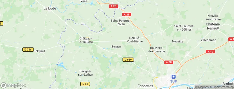 Sonzay, France Map