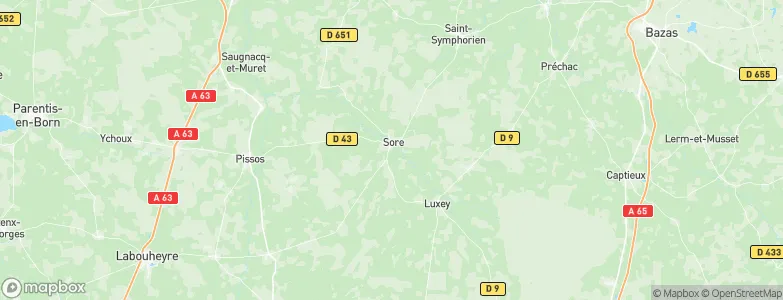 Sore, France Map