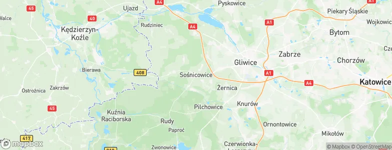 Sośnicowice, Poland Map