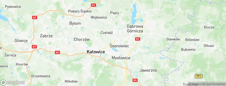 Sosnowiec, Poland Map