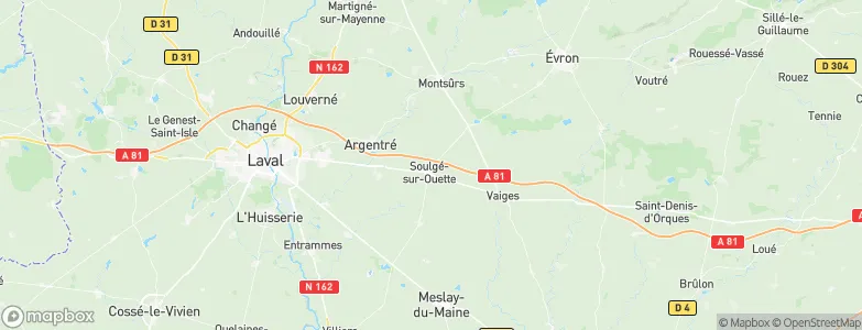 Soulgé-sur-Ouette, France Map