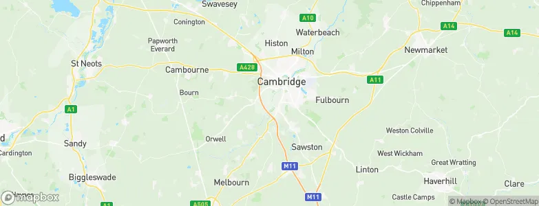 South Cambridgeshire District, United Kingdom Map