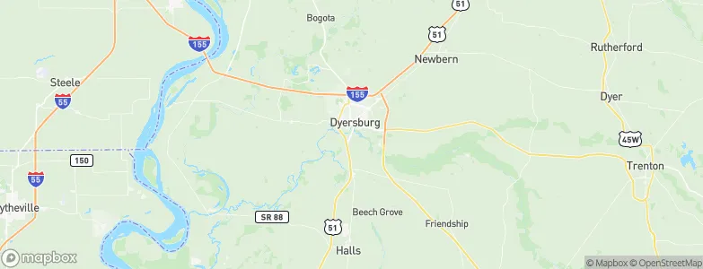 South Dyersburg, United States Map