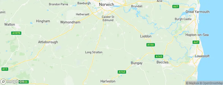 South Norfolk District, United Kingdom Map