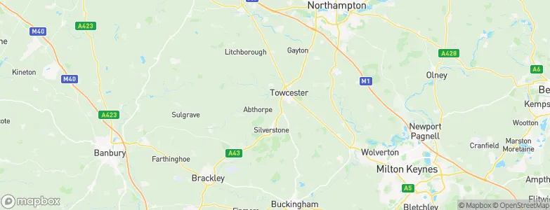 South Northamptonshire District, United Kingdom Map