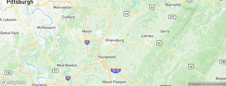 Southwest Greensburg, United States Map