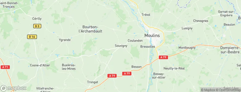 Souvigny, France Map