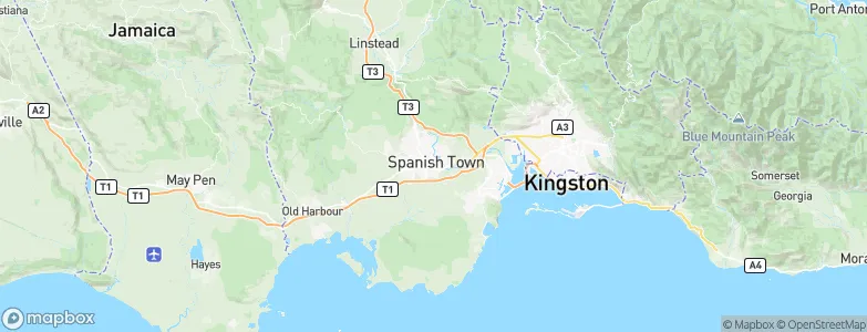 Spanish Town, Jamaica Map