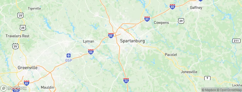 Spartanburg County, United States Map
