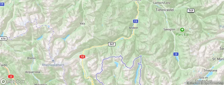 Splügen, Switzerland Map