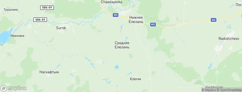 Srednyaya Yelyuzan’, Russia Map