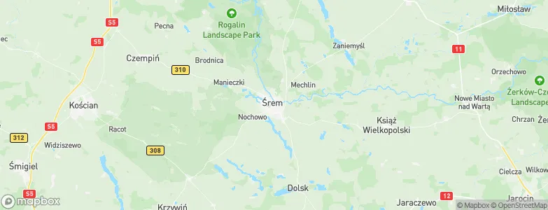 Śrem, Poland Map