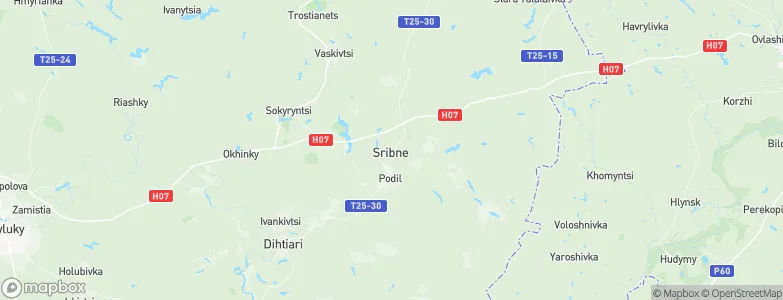 Sribne, Ukraine Map