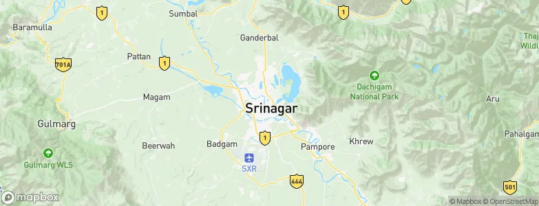Srinagar, India Map