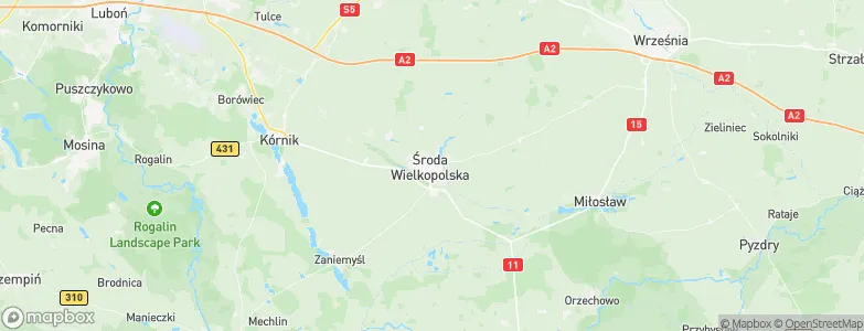 Środa Wielkopolska, Poland Map