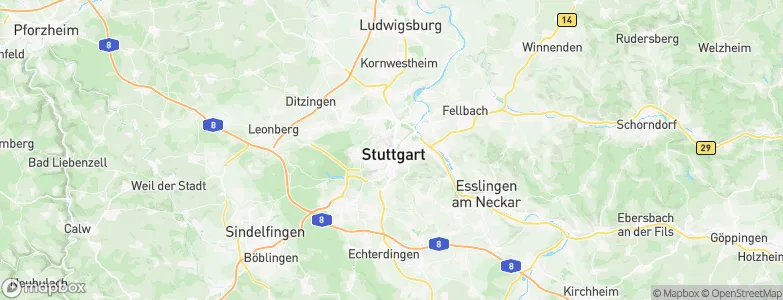 Stadtkreis Stuttgart, Germany Map