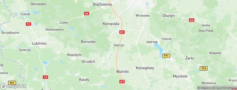 Starcza, Poland Map
