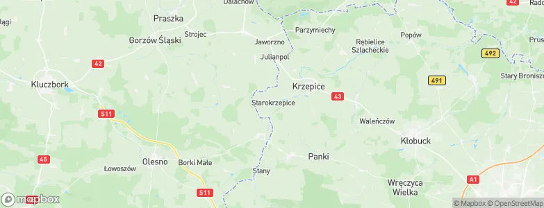 Starokrzepice, Poland Map