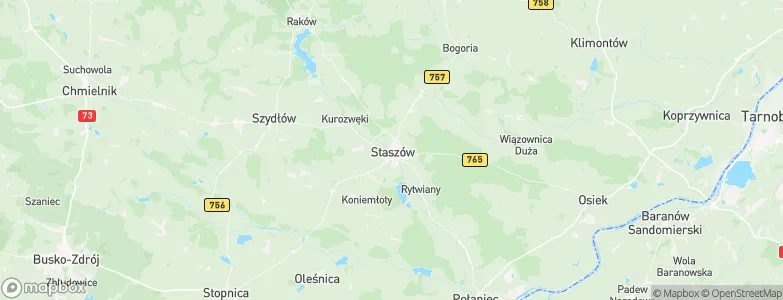 Staszów, Poland Map