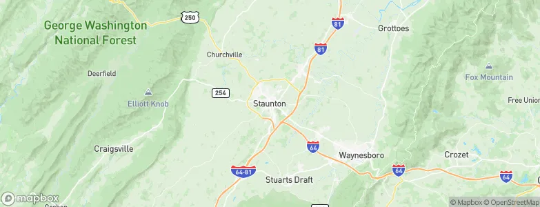 Staunton, United States Map